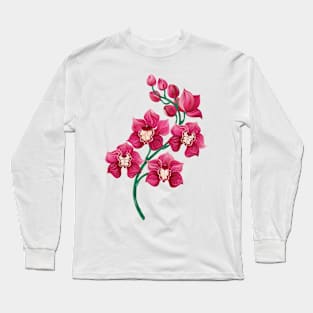 Bright Pink Orchid Long Sleeve T-Shirt